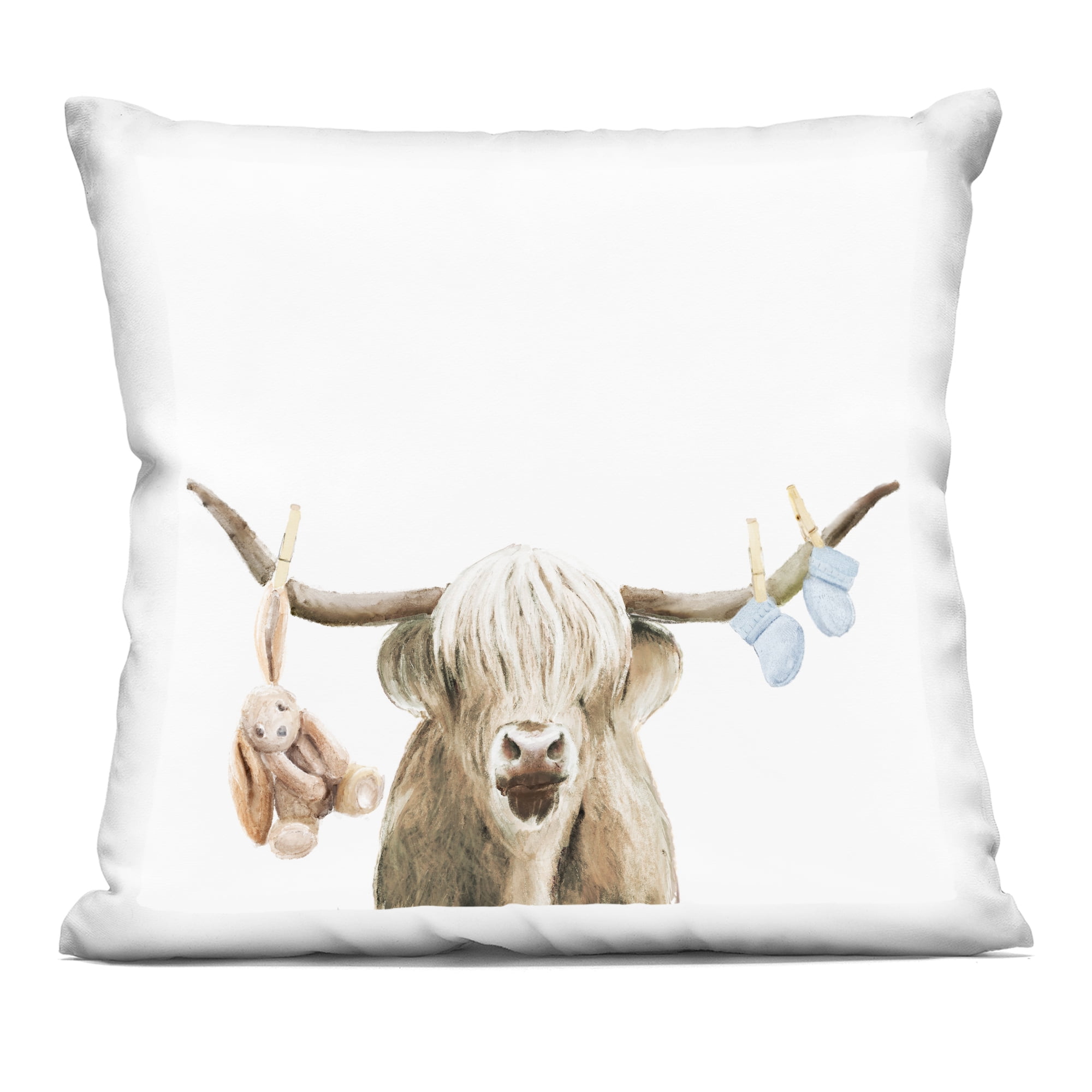 Stupell Industries Highland Cow Baby Boy Decorative Printed Throw Pillow, design by Ali Lynne