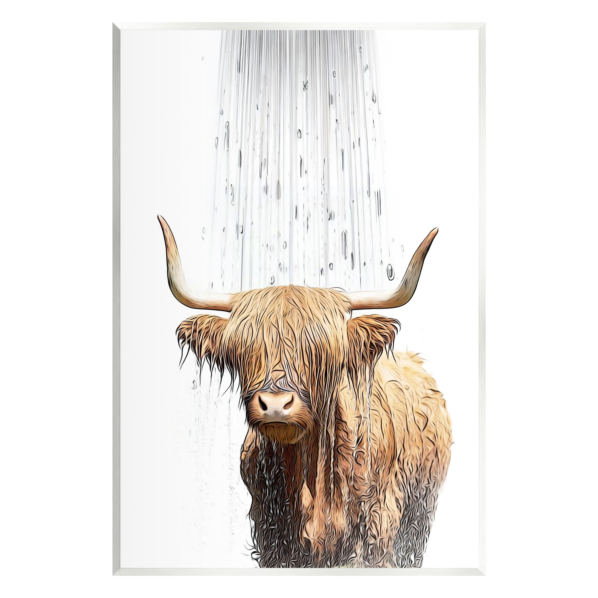 Stupell Industries Highland Cow Bathroom Splash Animals & Insects Painting Unframed Art Print Wall Art, 10 x 15