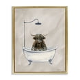 thumbnail image 1 of Stupell Industries Cottage Highland Cow Bubble Bath Gold Floating Frame Canvas Art, 25 x 31, by Yvette St. Amant, 1 of 8