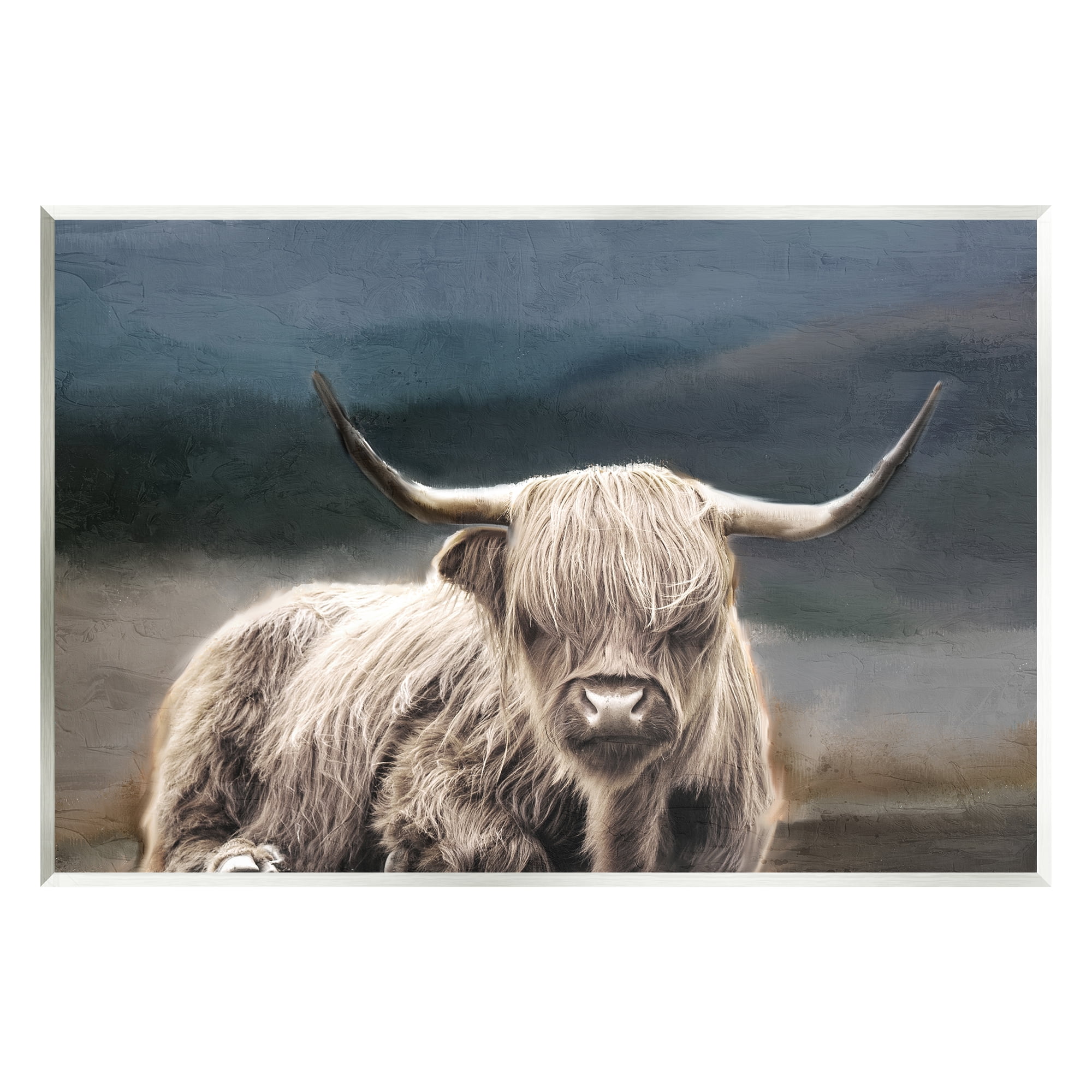 Stupell Industries Highland Cow Portrait Animals & Insects Painting Unframed Art Print Wall Art, 19 x 13
