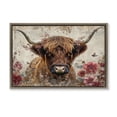 thumbnail image 1 of Stupell Industries Farmhouse Highland Cow in Spring Brown Floating Frame Canvas Art, 31 x 21, by LSR Design Studio, 1 of 8