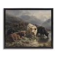 thumbnail image 1 of Stupell Industries Southwestern Highland Cows Beside Misty Loch Black Floating Frame Canvas Art, 21 x 17, by Arlington Prints, 1 of 8