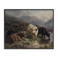 thumbnail image 1 of Stupell Industries Southwestern Highland Cows Beside Misty Loch Black Framed Giclee Art, 14 x 11, by Arlington Prints, 1 of 8