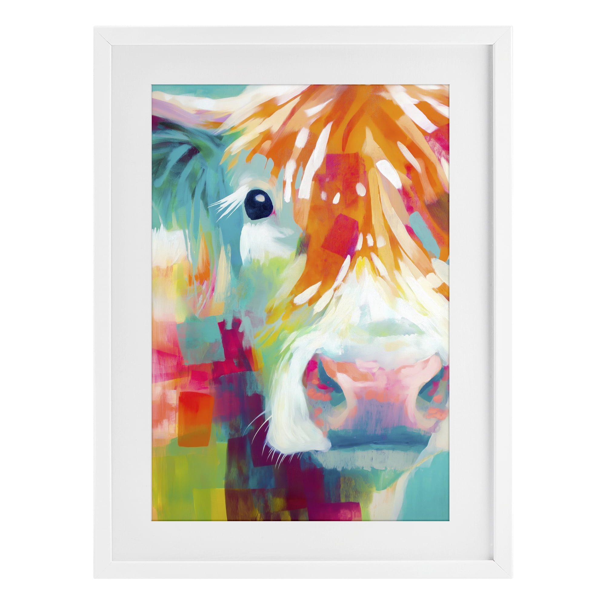 Stupell Industries Highland Portrait in Brights White Framed Print Under Glass, design by Chromatic Storm Studio