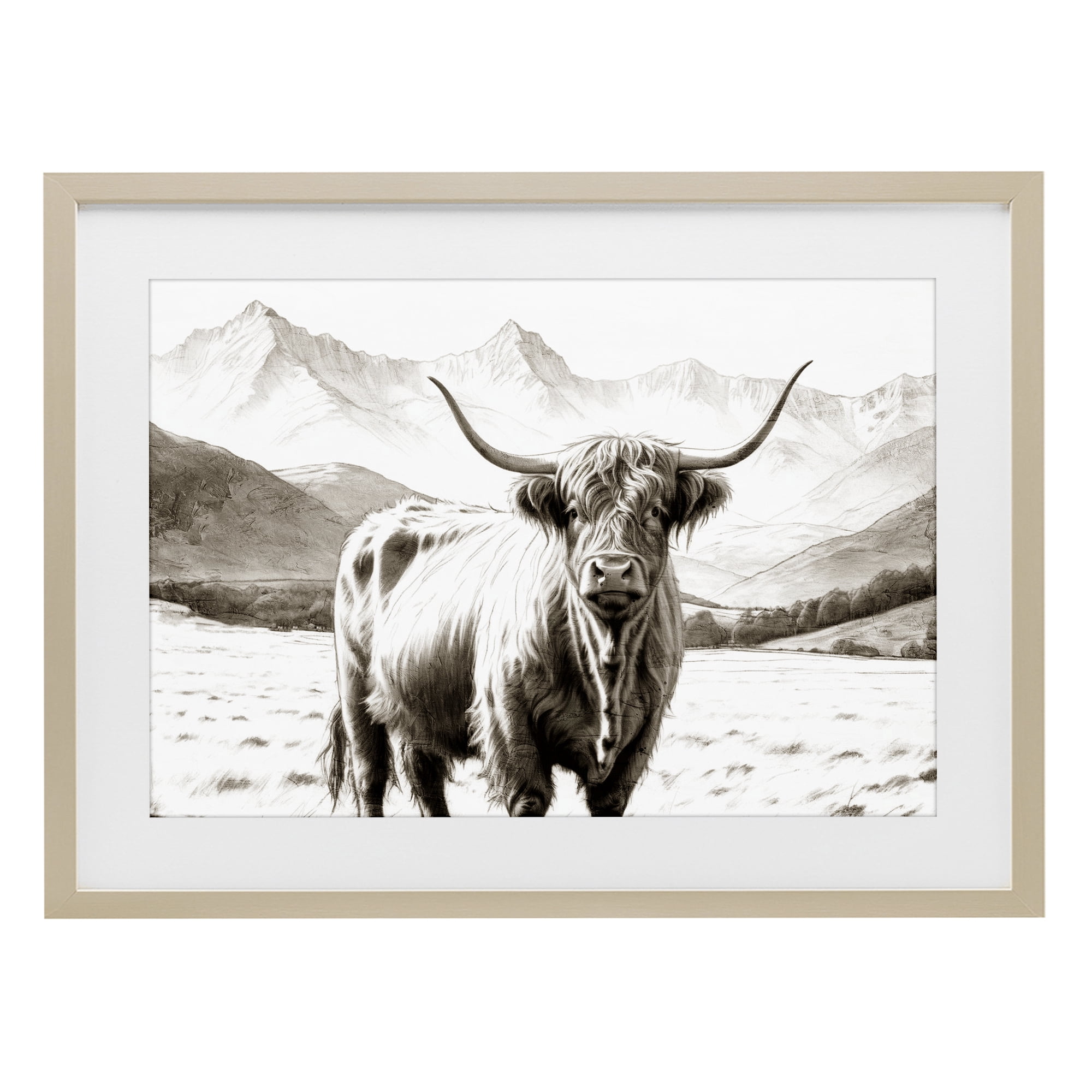 Stupell Industries Highland Sepia Sketch Birch Framed Print Under Glass, design by Kim Allen