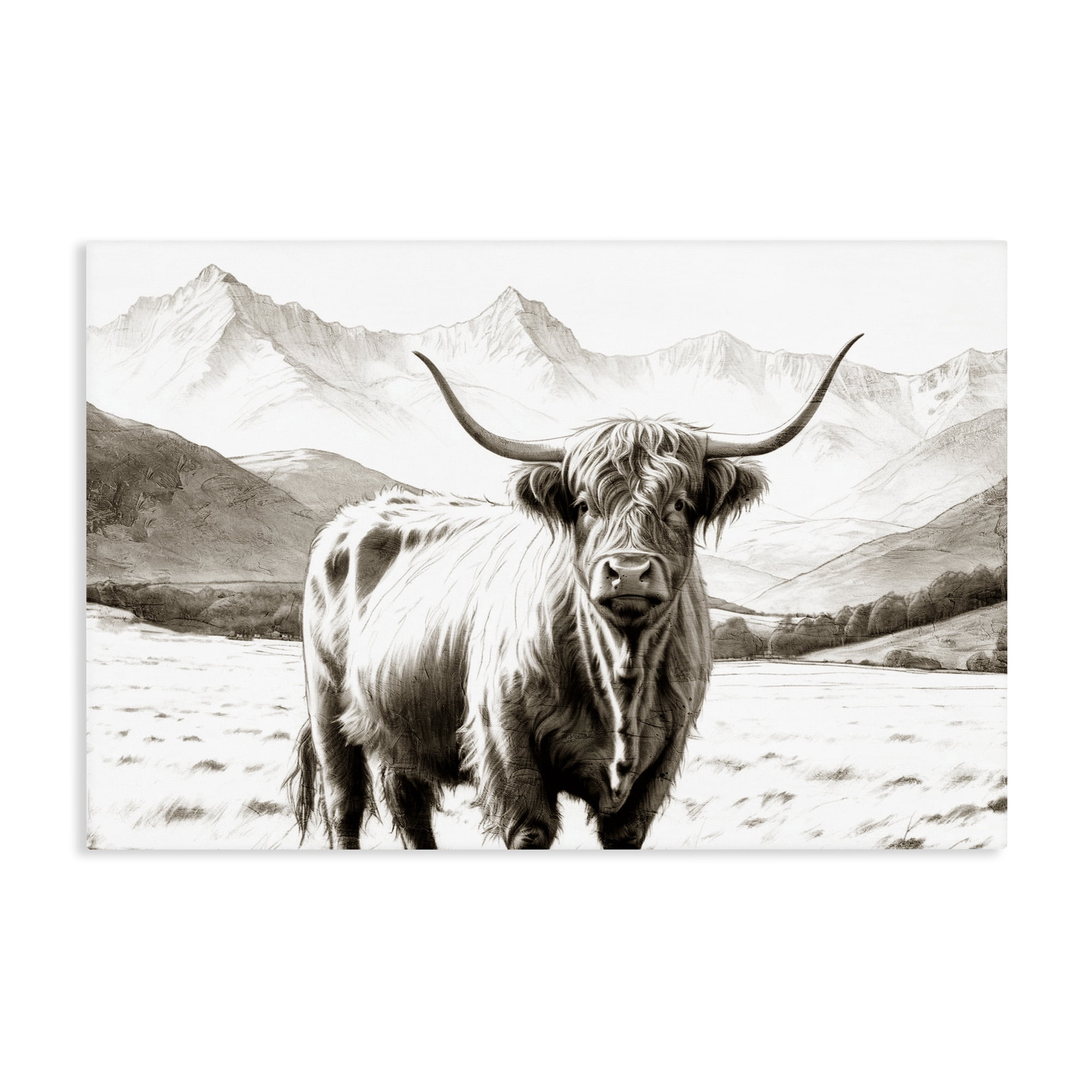 Stupell Industries Highland Sepia Sketch Canvas Wall Art, design by Kim Allen