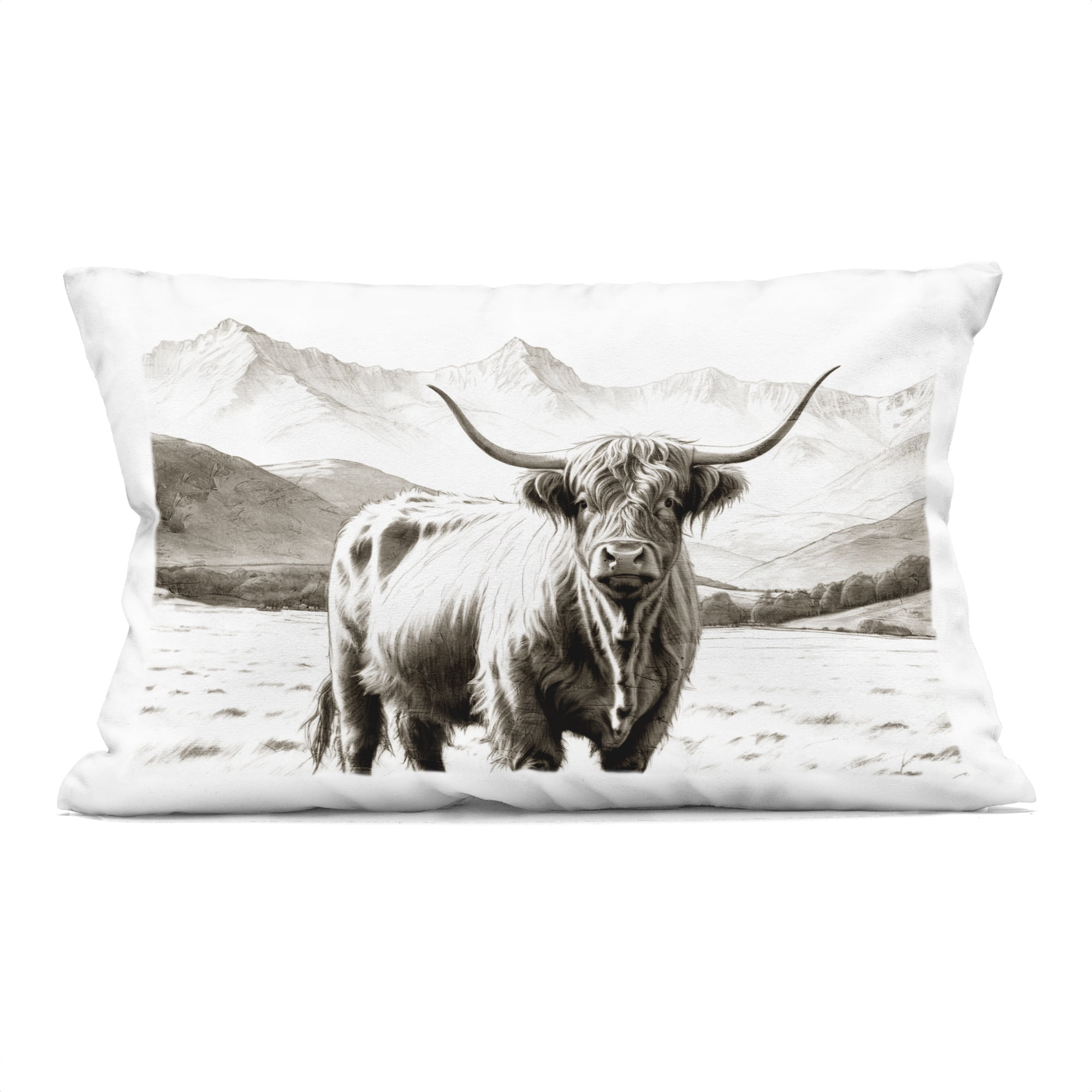 Stupell Industries Highland Sepia Sketch Decorative Printed Throw Pillow, design by Kim Allen, 14 x 7 x 20