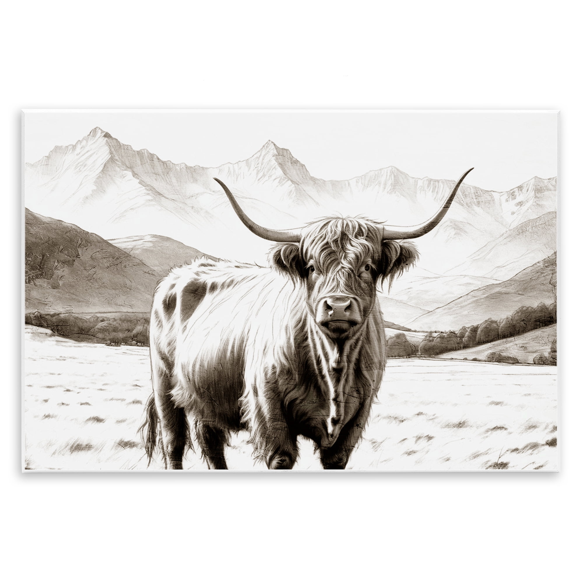 Stupell Industries Highland Sepia Sketch Wall Plaque Art, design by Kim Allen