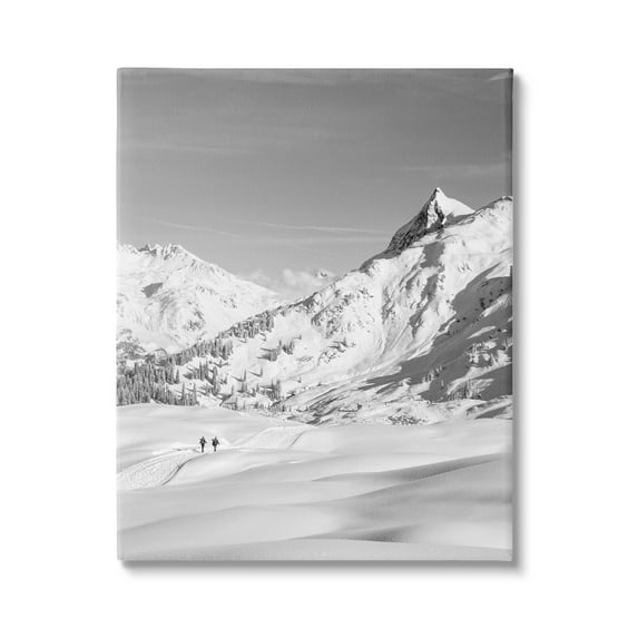 Stupell Industries Hikers Trekking Winter Mountain Landscape Photography Gallery Wrapped Canvas Print Wall Art