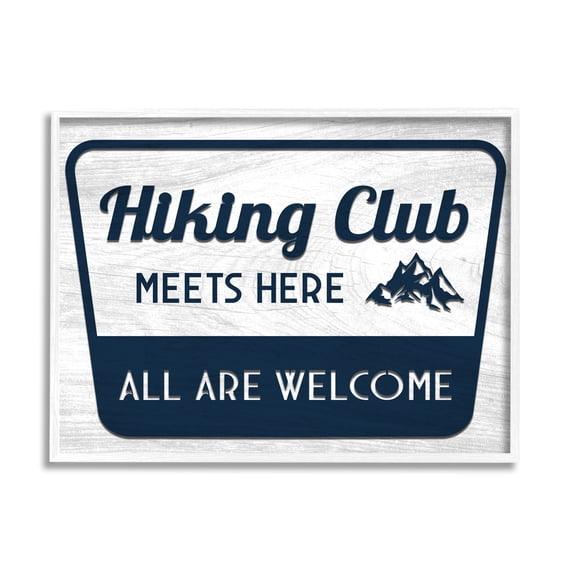 Stupell Industries Hiking Club Rustic Cabin Mountain Climbing Sign, 20 x 16, Design by Lil' Rue