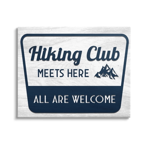 Stupell Industries Hiking Club Rustic Cabin Mountain Climbing Sign, 30 x 24, Design by Lil' Rue