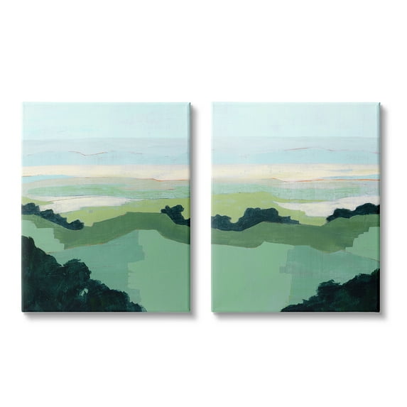 Stupell Industries Hill Side Nautical Landscape Abstract Greenery Canvas Wall Art by Grace Popp