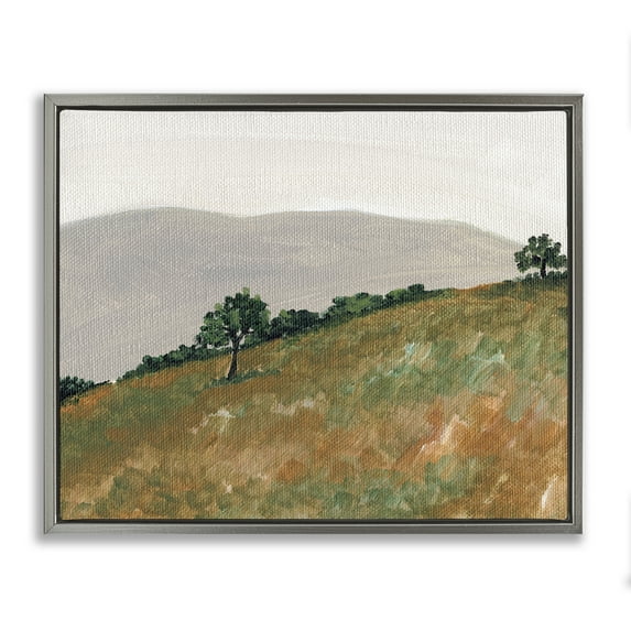 Stupell Industries Hill View Landscape Gray Framed Floater Canvas Wall Art design by Nikita Jariwala, 17 x 21