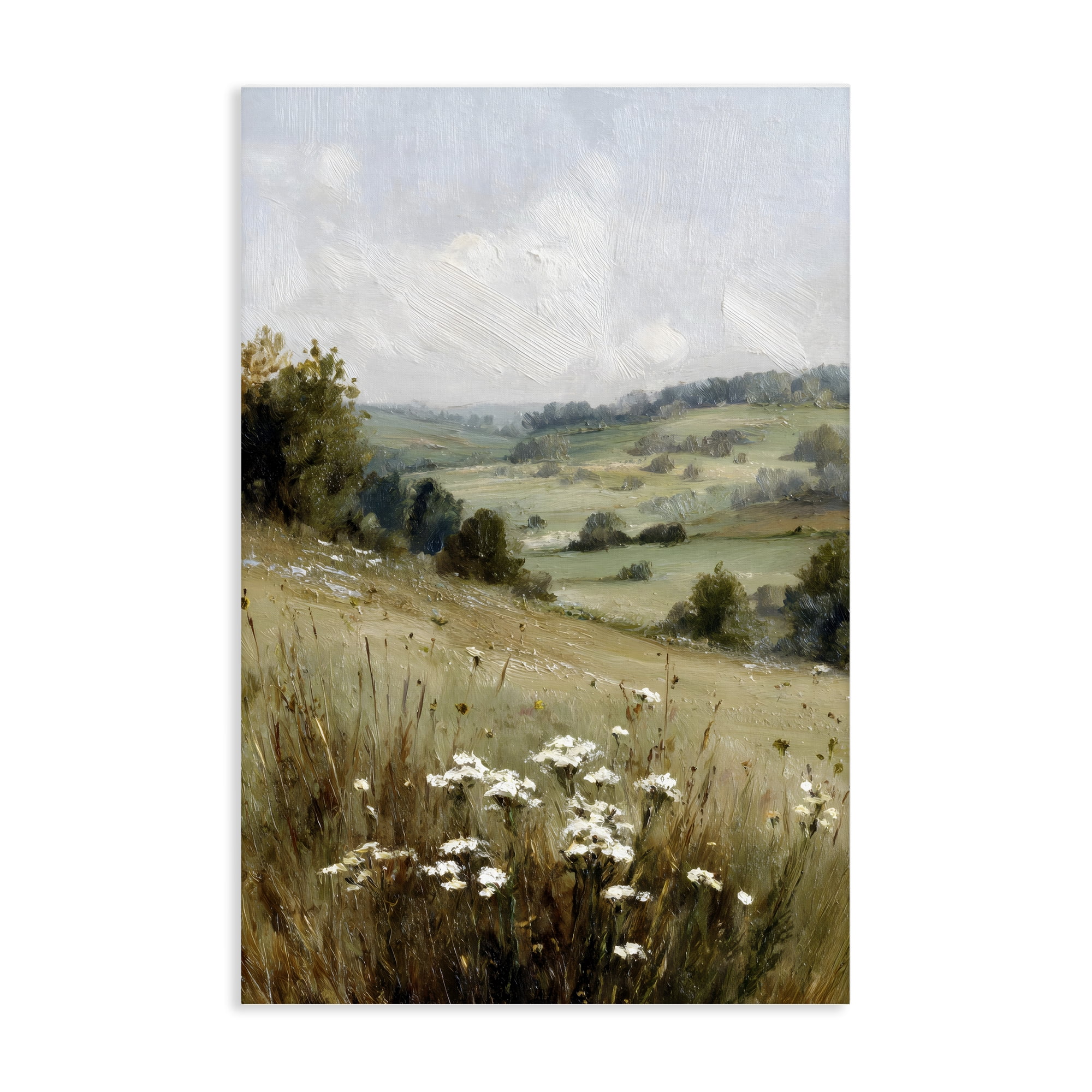 Stupell Industries Hill of White Flowers Canvas Wall Art, design by Petal Prints Design