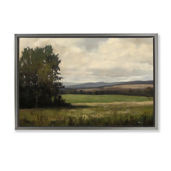 Stupell Industries Traditional Hills In The Distance Gray Floating Frame Canvas Art, 31 x 21, by Creative Studio