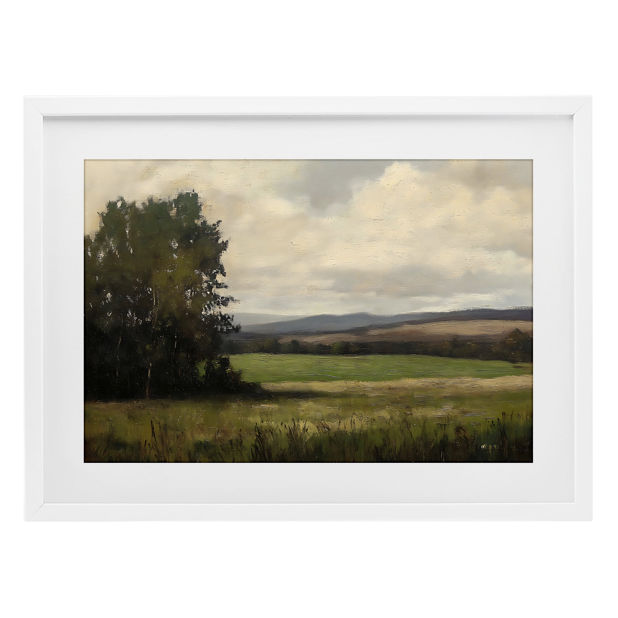 Stupell Industries Hills In The Distance White Framed Print Under Glass, design by Creative Studio
