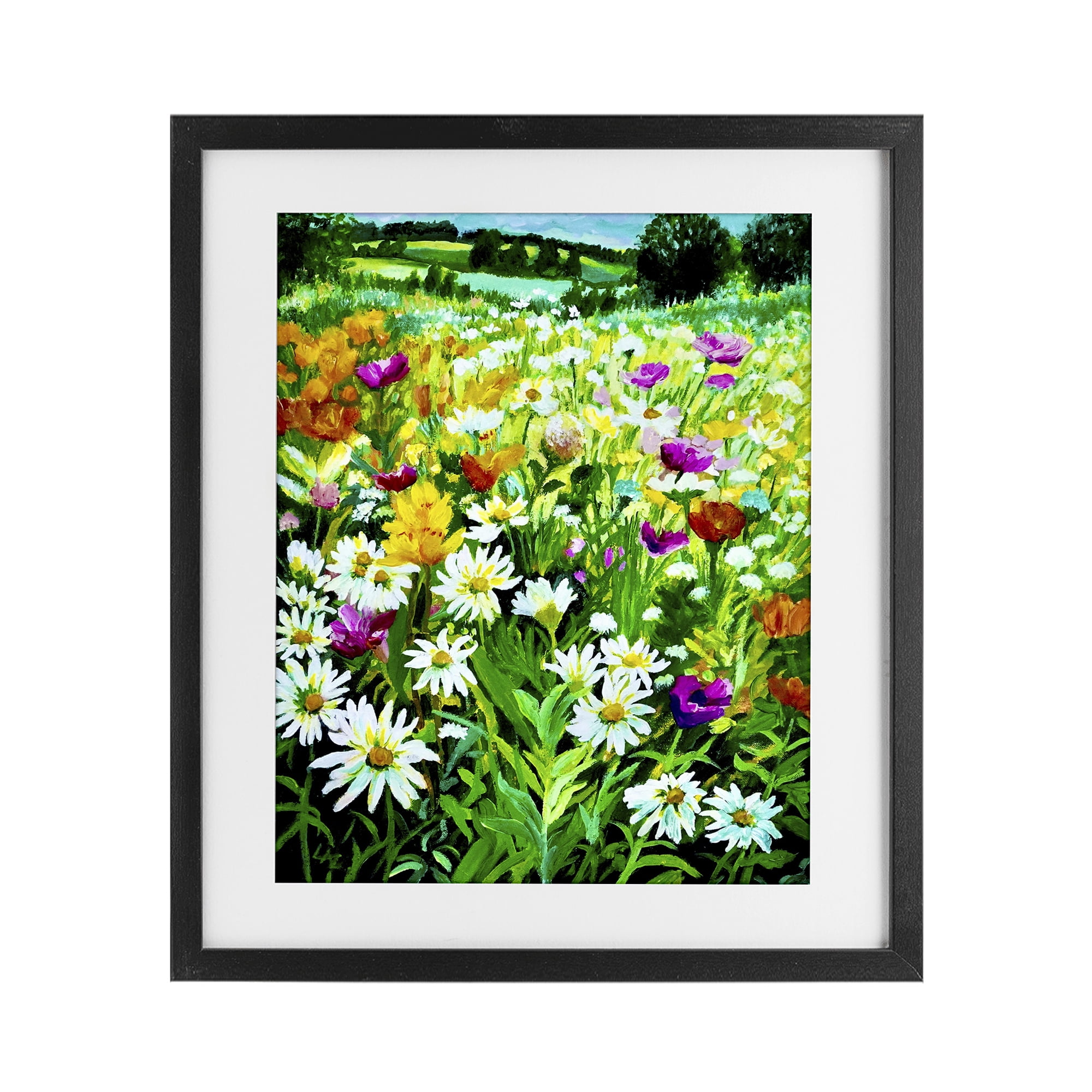Stupell Industries Hillside Fusion Meadow Black Framed Print Under Glass, design by Lee Ann Zirbes