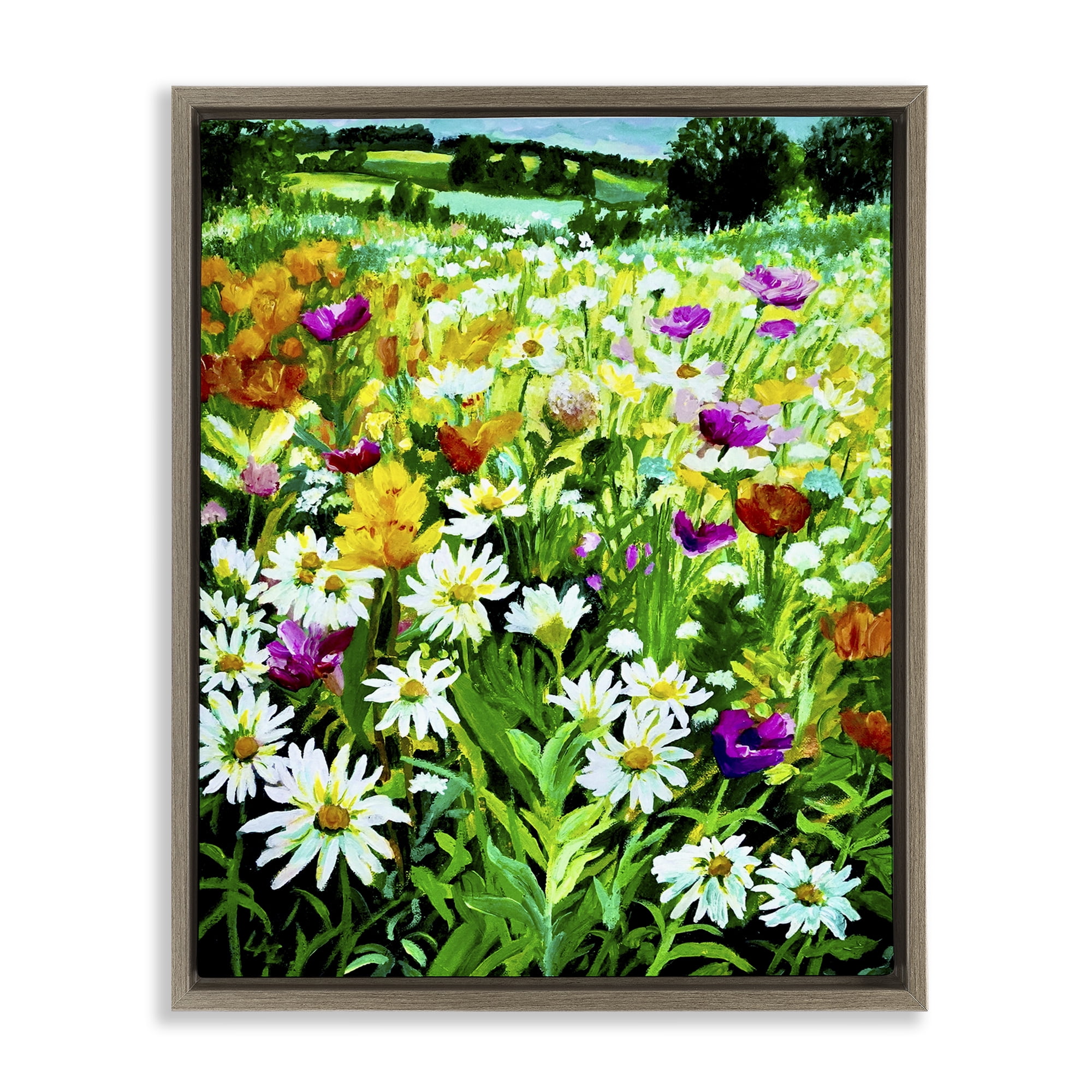 Stupell Industries Hillside Fusion Meadow Brown Framed Floater Canvas Wall Art, design by Lee Ann Zirbes