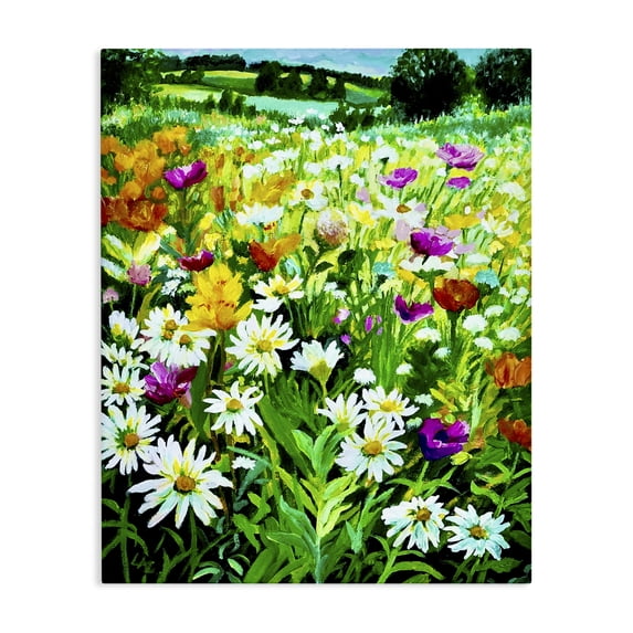 Stupell Industries Coastal Hillside Fusion Meadow Canvas Art, 24 x 30, by Lee Ann Zirbes