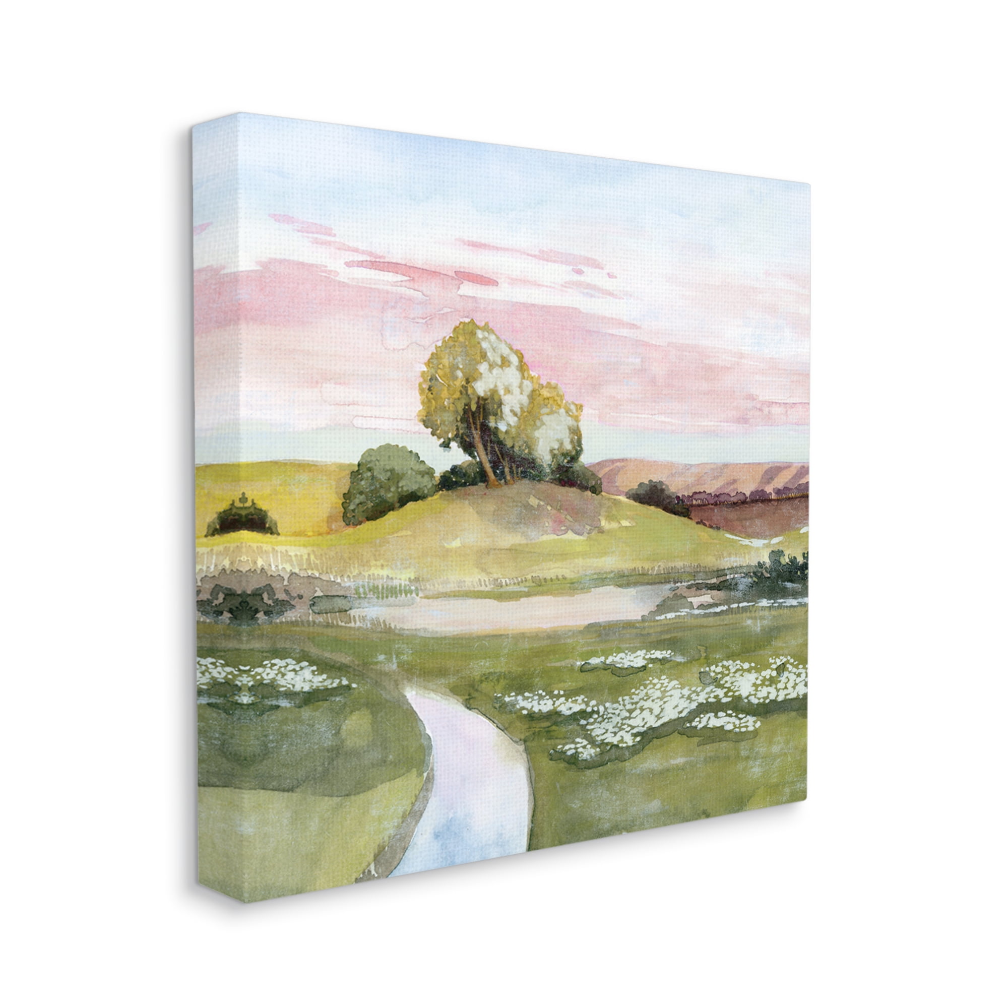 Stupell Industries Hillside Sunset Landscape Soft Green Grass Canvas Wall Art by Grace Popp