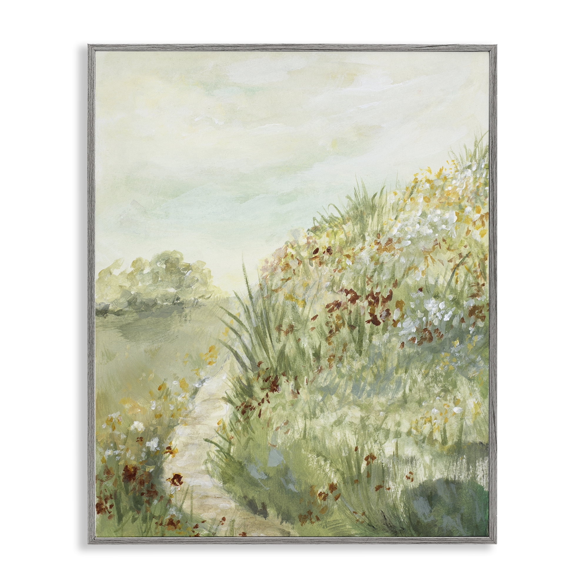 Stupell Industries Hilltop Blooms & Winding Trail Gray Framed Giclee Art, design by Lanie Loreth