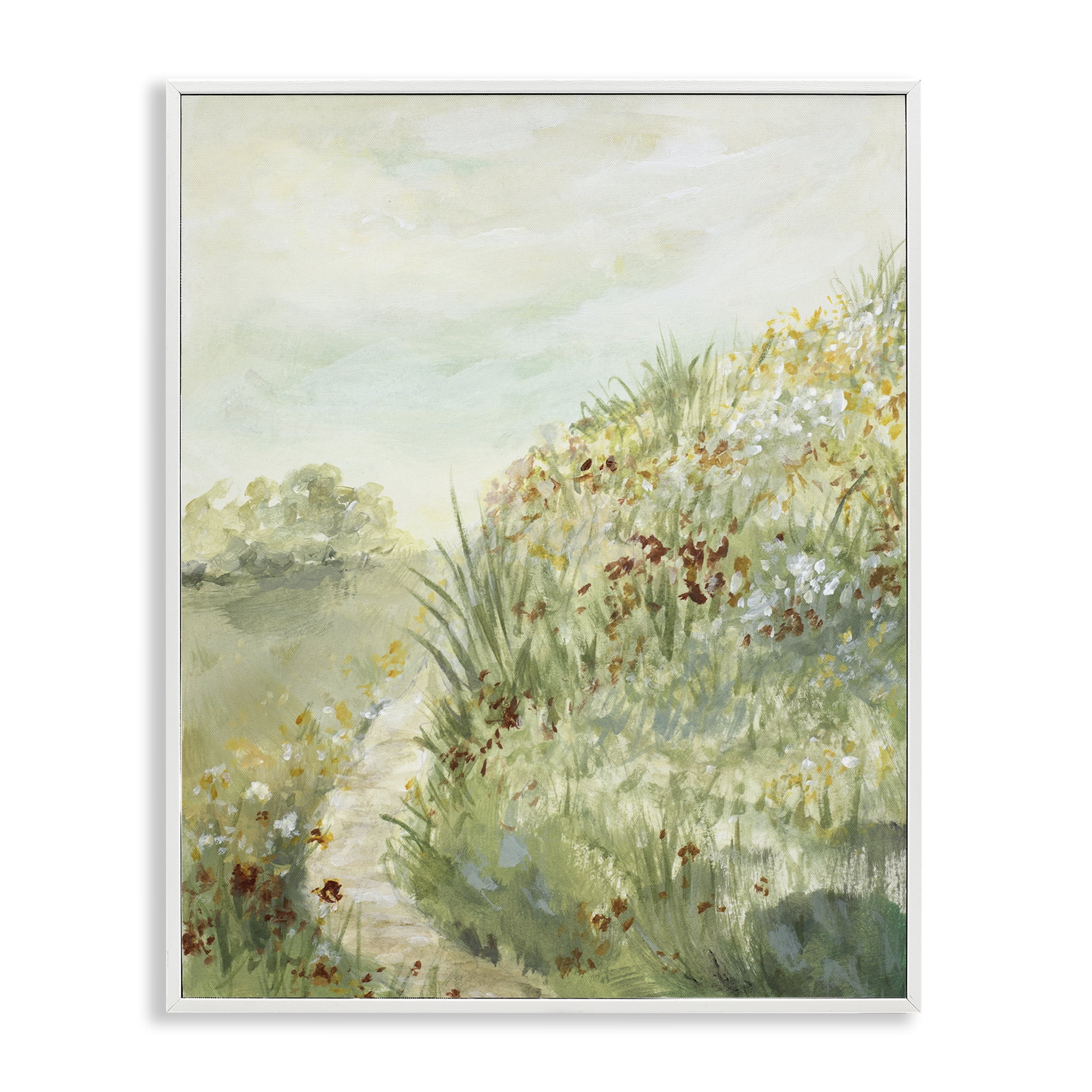 Stupell Industries Hilltop Blooms & Winding Trail White Framed Giclee Art, design by Lanie Loreth