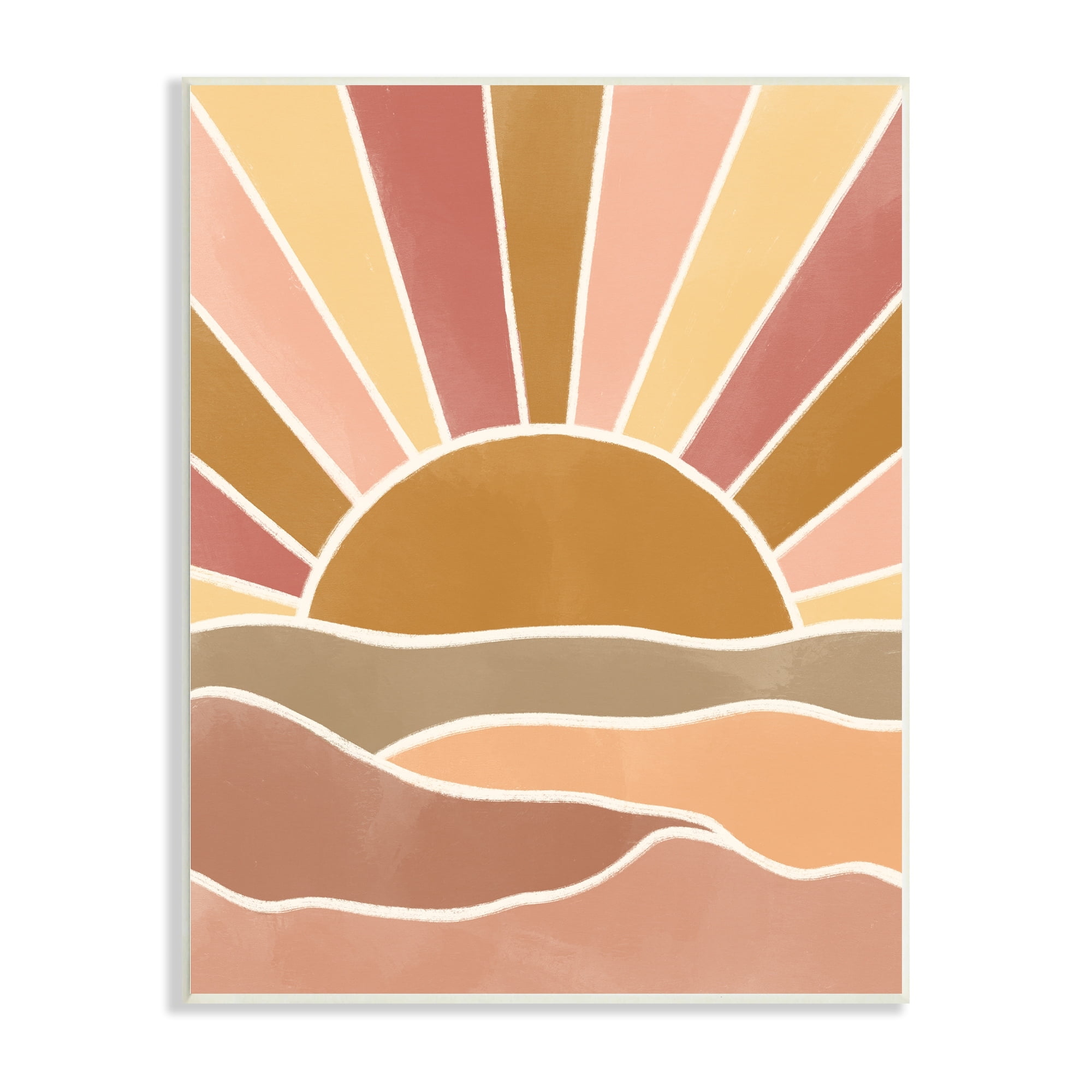 Stupell Industries Hilly Sunrise Beams Boho Landscape Geometric Pattern,13 x 19, Design by Taylor Shannon Designs
