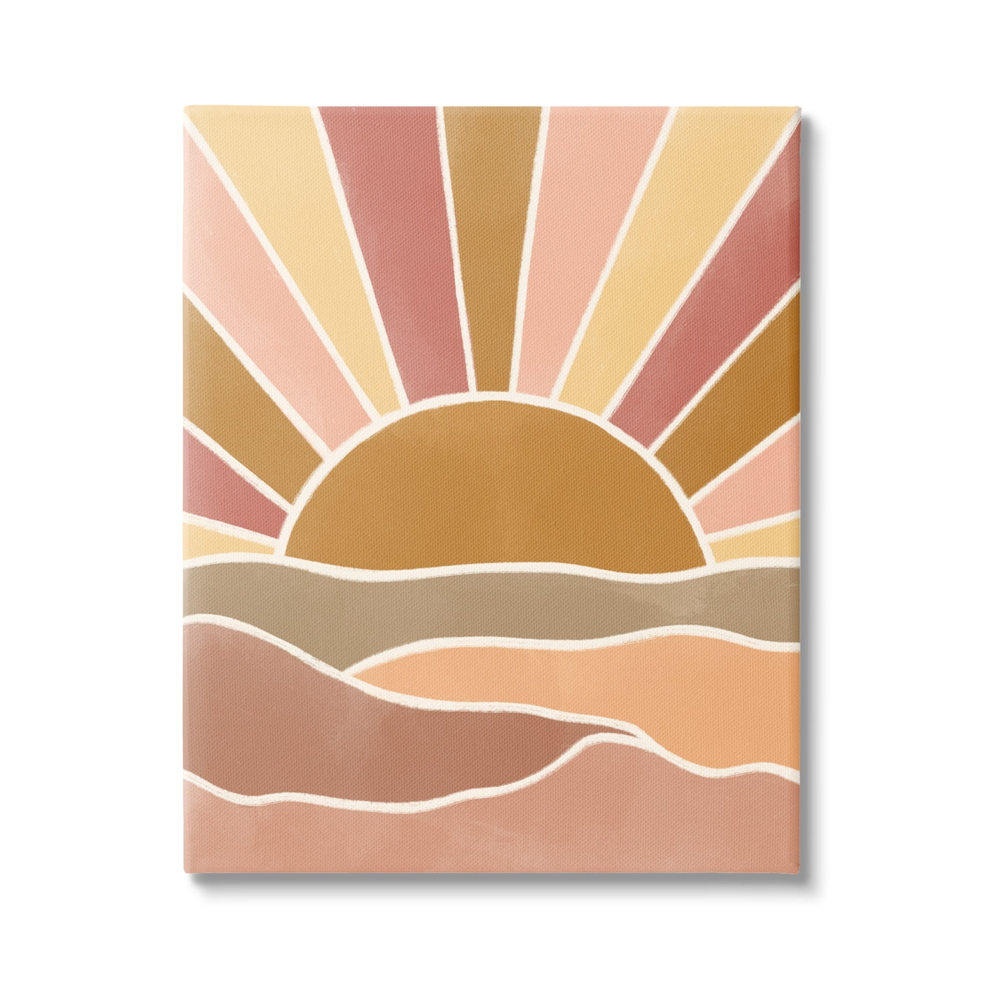 Stupell Industries Hilly Sunrise Beams Boho Landscape Geometric Pattern,24 x 30, Design by Taylor Shannon Designs