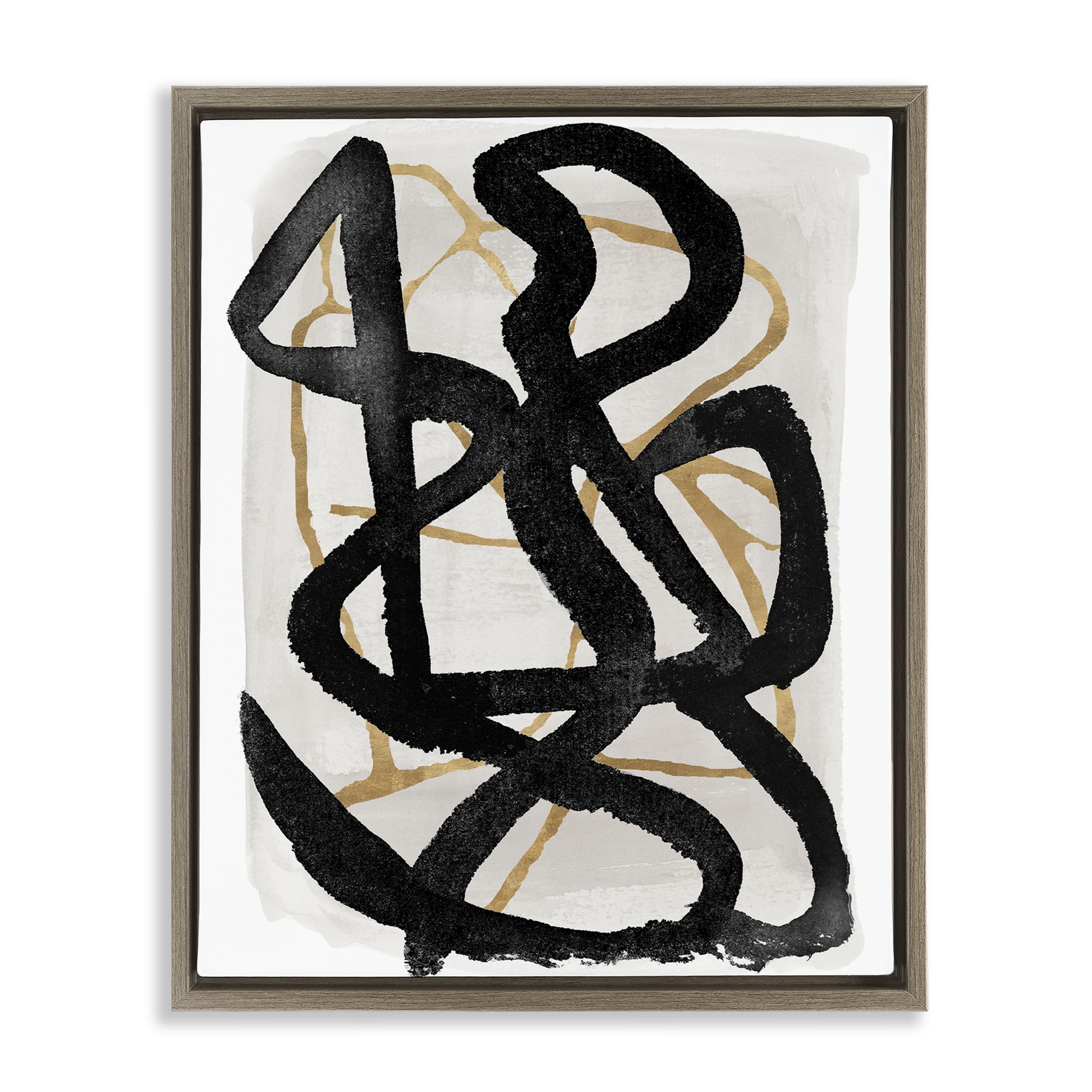 Stupell Industries Hindsight Black & Beige Brown Framed Floater Canvas Wall Art, design by Lucille Price