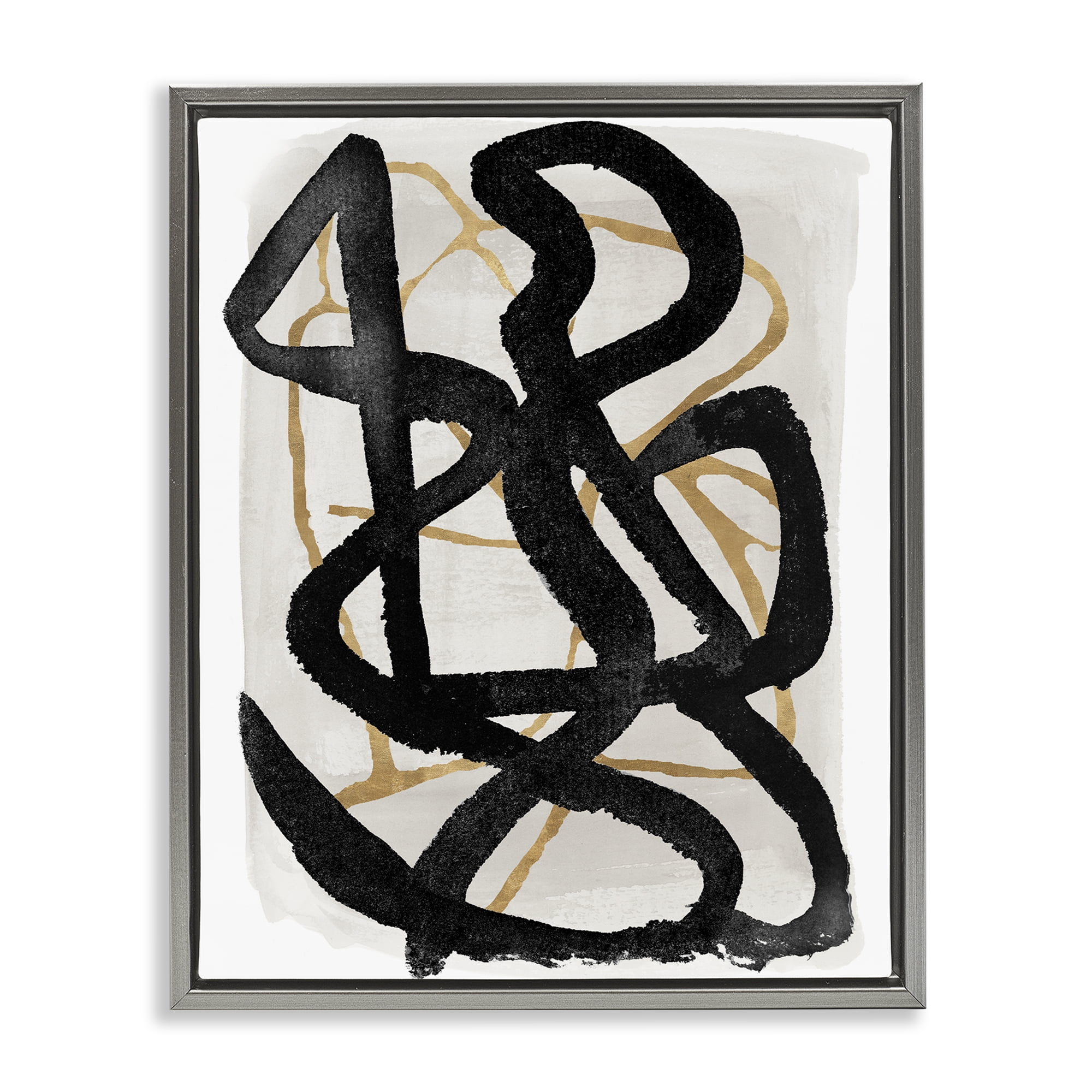 Stupell Industries Hindsight Black & Beige Gray Framed Floater Canvas Wall Art, design by Lucille Price