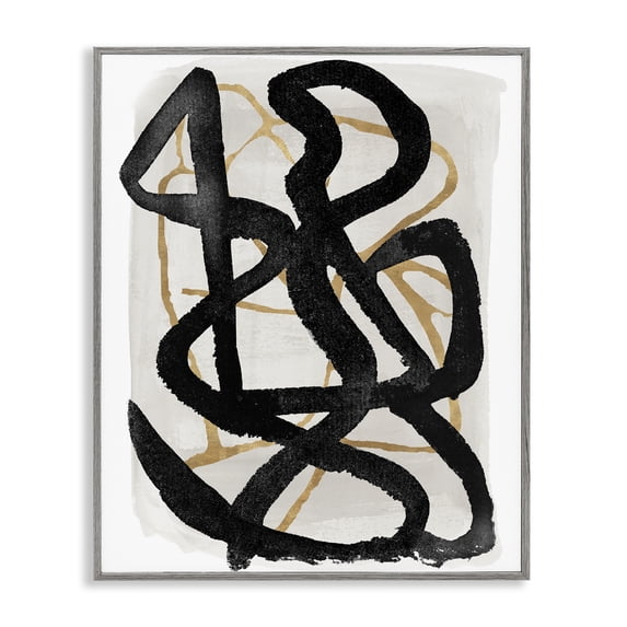 Stupell Industries Mid-Century Hindsight Black & Beige Gray Framed Giclee Art, 24 x 30, by Lucille Price