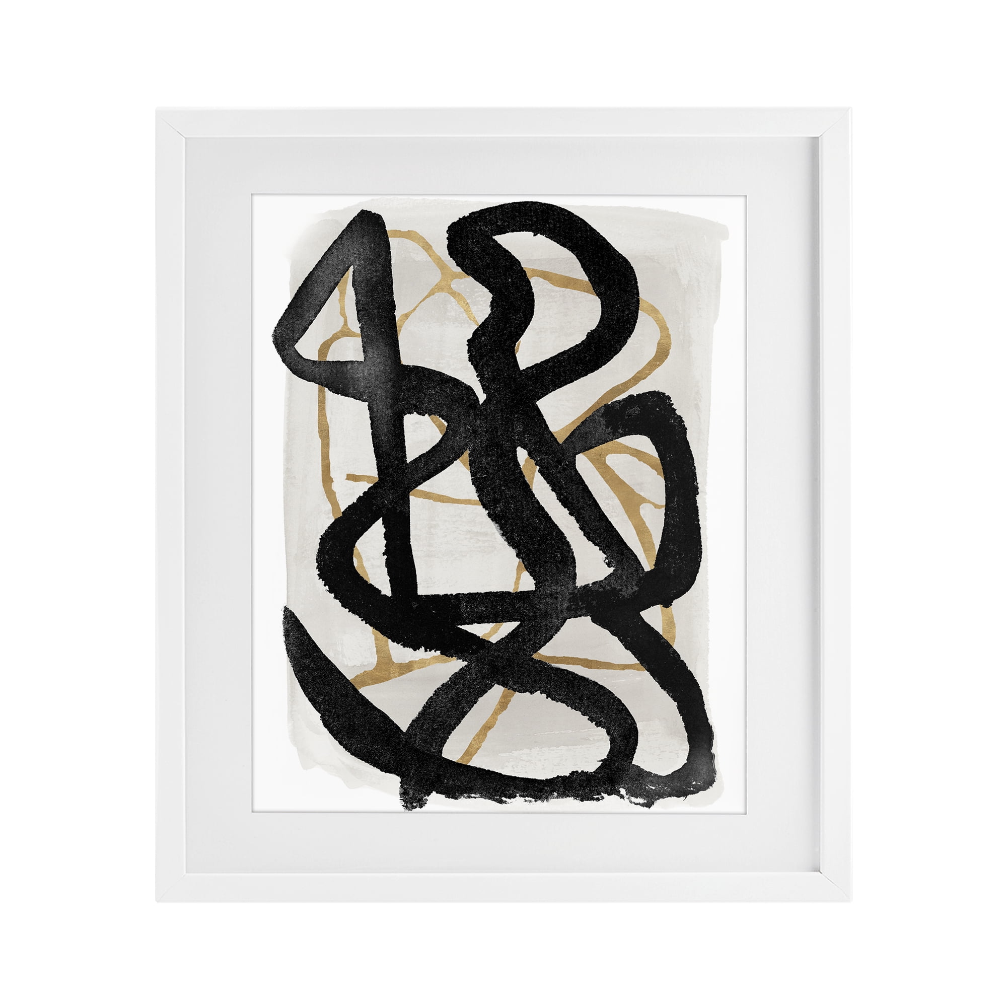 Stupell Industries Hindsight Black & Beige White Framed Print Under Glass, design by Lucille Price