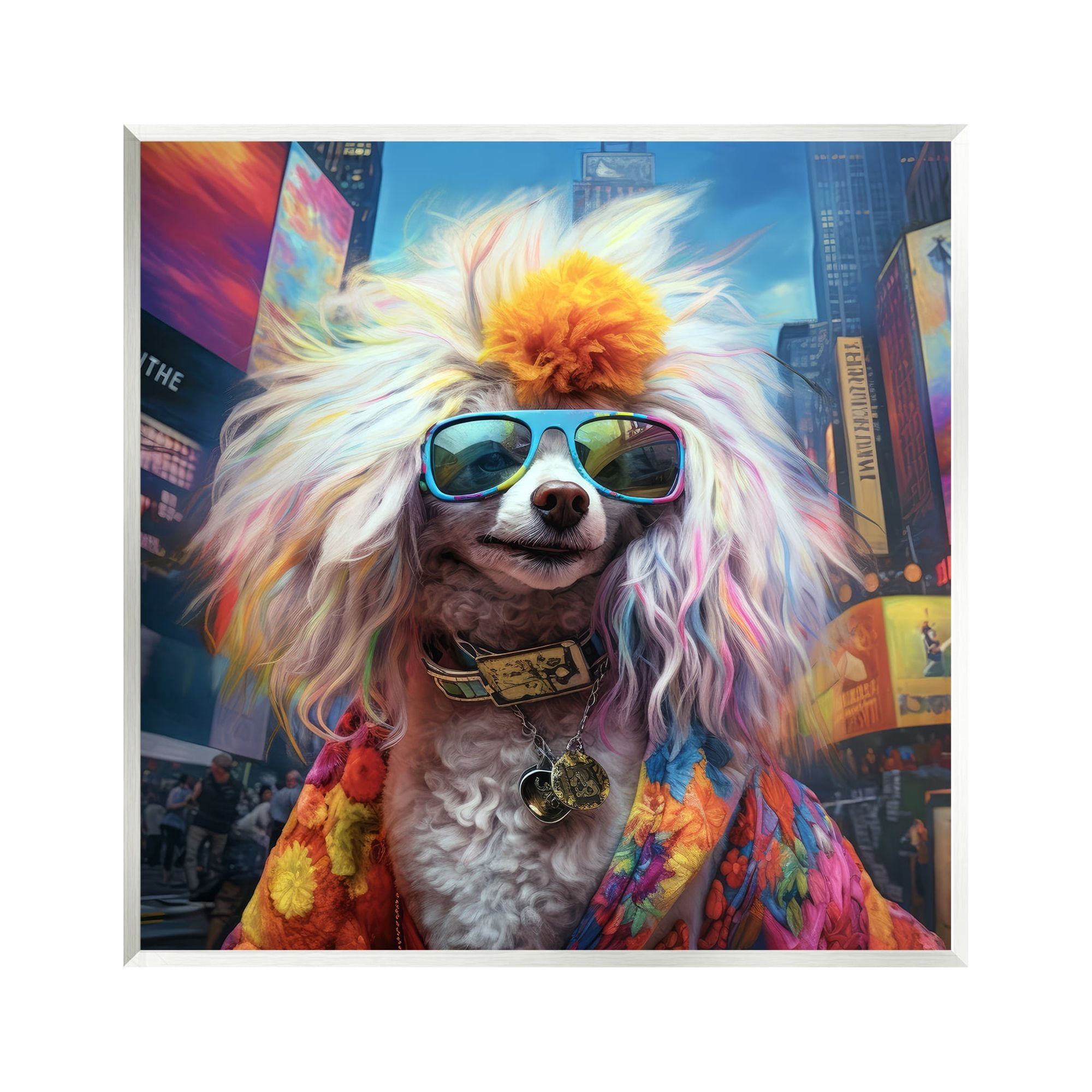 Stupell Industries Hippie Doodle Dog Animals & Insects Painting Unframed Art Print Wall Art, 12 x 12