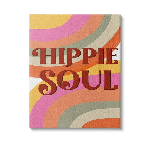 Stupell Industries Hippie Soul Patterned Typography Painting Gallery Wrapped Canvas Art Print Wall Art, 16 x 20