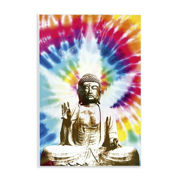 Stupell Industries Hippie Tie Dye Buddha Novelty & Humor Painting Unframed Art Print Wall Art, 10 x 15