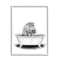 thumbnail image 1 of Stupell Industries Hippo In A Tub Funny Animal Bathroom Drawing, 16 x 20,Design by Rachel Neiman, 1 of 7