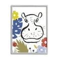 thumbnail image 1 of Hippopotamus Botanical Jungle Drawing Safari Portrait Animals & Insects Graphic Art Framed Art Print Wall Art, 1 of 5