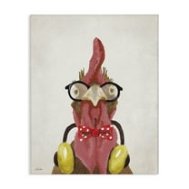 Stupell Industries Hipster Bird & Headphones Animals & Insects Painting Gallery Wrapped Canvas Art Print Wall Art, 16 x 20