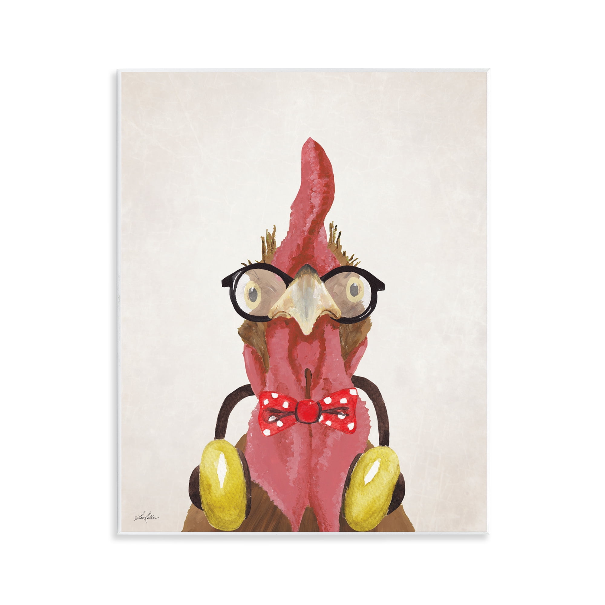 Stupell Industries Hipster Bird & Headphones Animals & Insects Painting Unframed Art Print Wall Art, 11 x 14