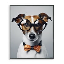 Stupell Industries Hipster Bowtie Dog Animals & Insects Painting Black Framed Art Print Wall Art, 11 x 14