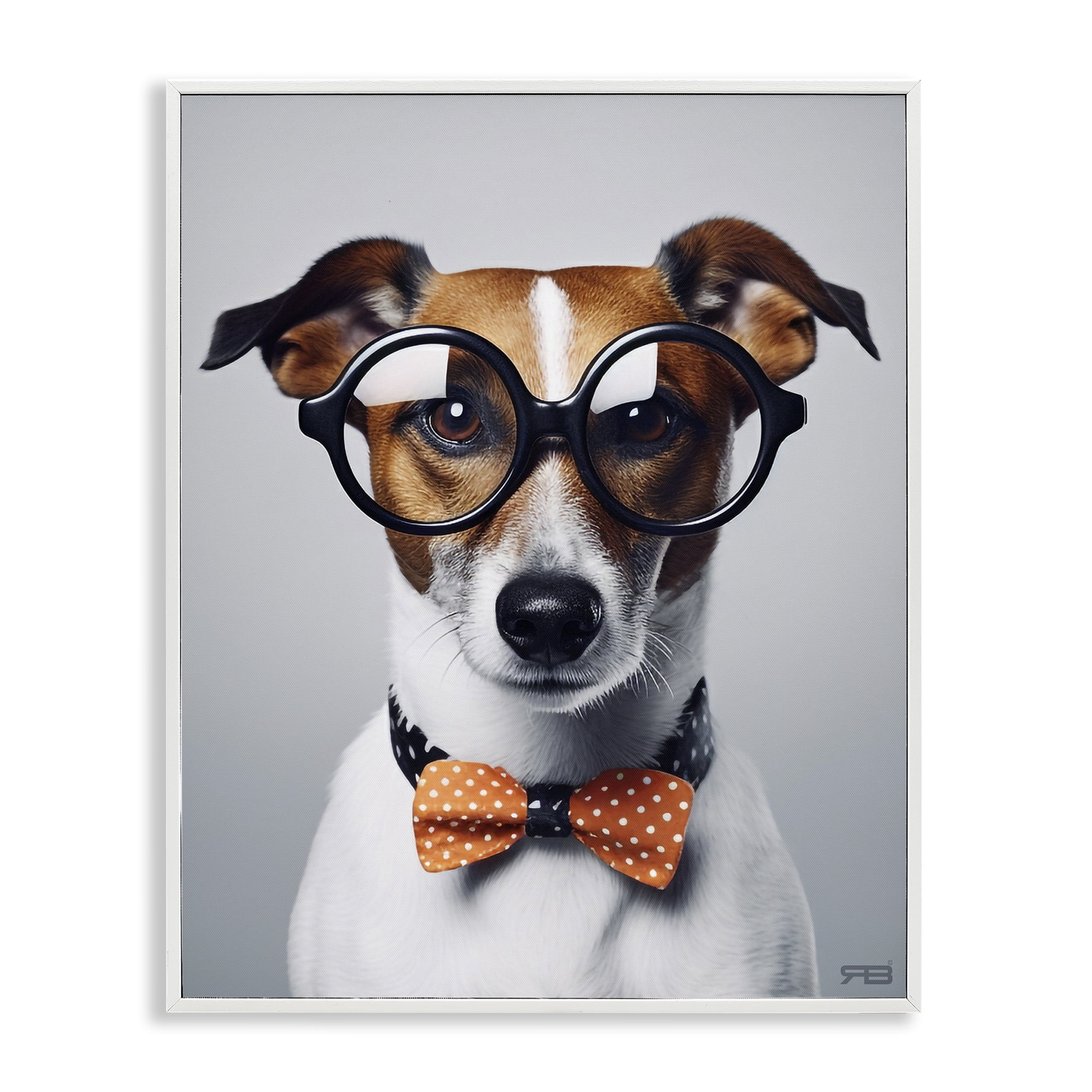 Stupell Industries Hipster Bowtie Dog Animals & Insects Painting White Framed Art Print Wall Art, 11 x 14
