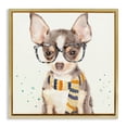 thumbnail image 1 of Stupell Industries Traditional Hipster Chihuahua Puppy Watercolor Gold Floating Frame Canvas Art, 18 x 18, by Main Line Art & Design, 1 of 7