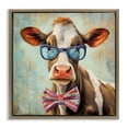 thumbnail image 1 of Stupell Industries Hipster Cow with Bowtie Animals & Insects Painting Brown Floater Framed Canvas Art Print Wall Art, 18 x 18, 1 of 10