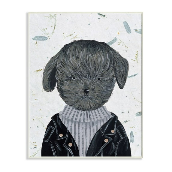 Stupell Industries Hipster Dog Jacket Poodle Funny Animal Painting Wall Plaque by Melissa Wang