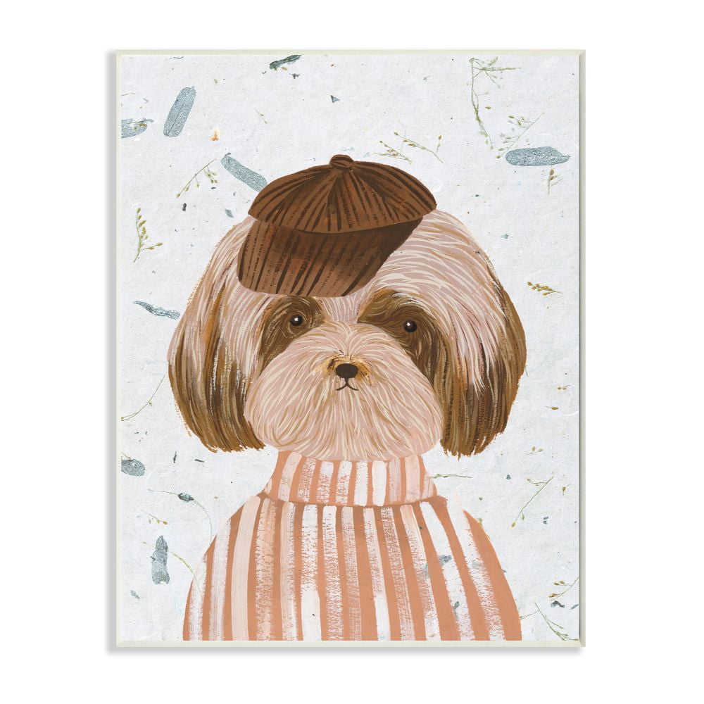 Stupell Industries Hipster Dog Sweater Poodle Funny Animal Painting Wall Plaque by Melissa Wang
