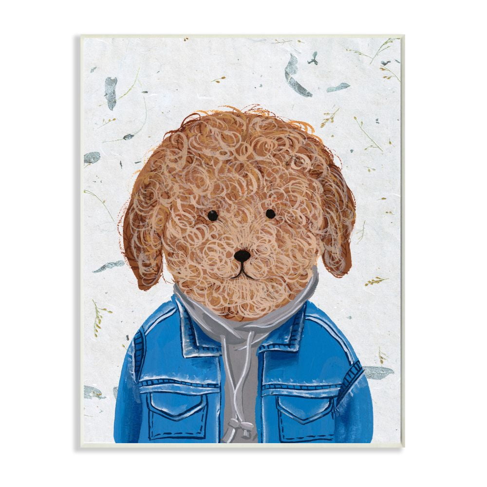 Stupell Industries Hipster Dog Sweatshirt Poodle Funny Animal Painting Wall Plaque by Melissa Wang, 13" x 19", Wall Plaque