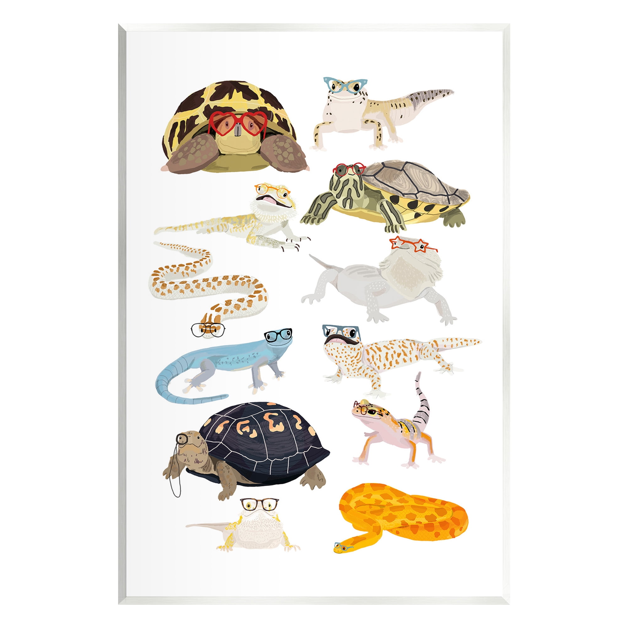 Stupell Industries Hipster Glasses Reptiles Animals & Insects Painting Unframed Art Print Wall Art, 10 x 15