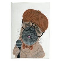Stupell Industries Hipster Pug Portrait Animals & Insects Painting Unframed Art Print Wall Art, 10 x 15