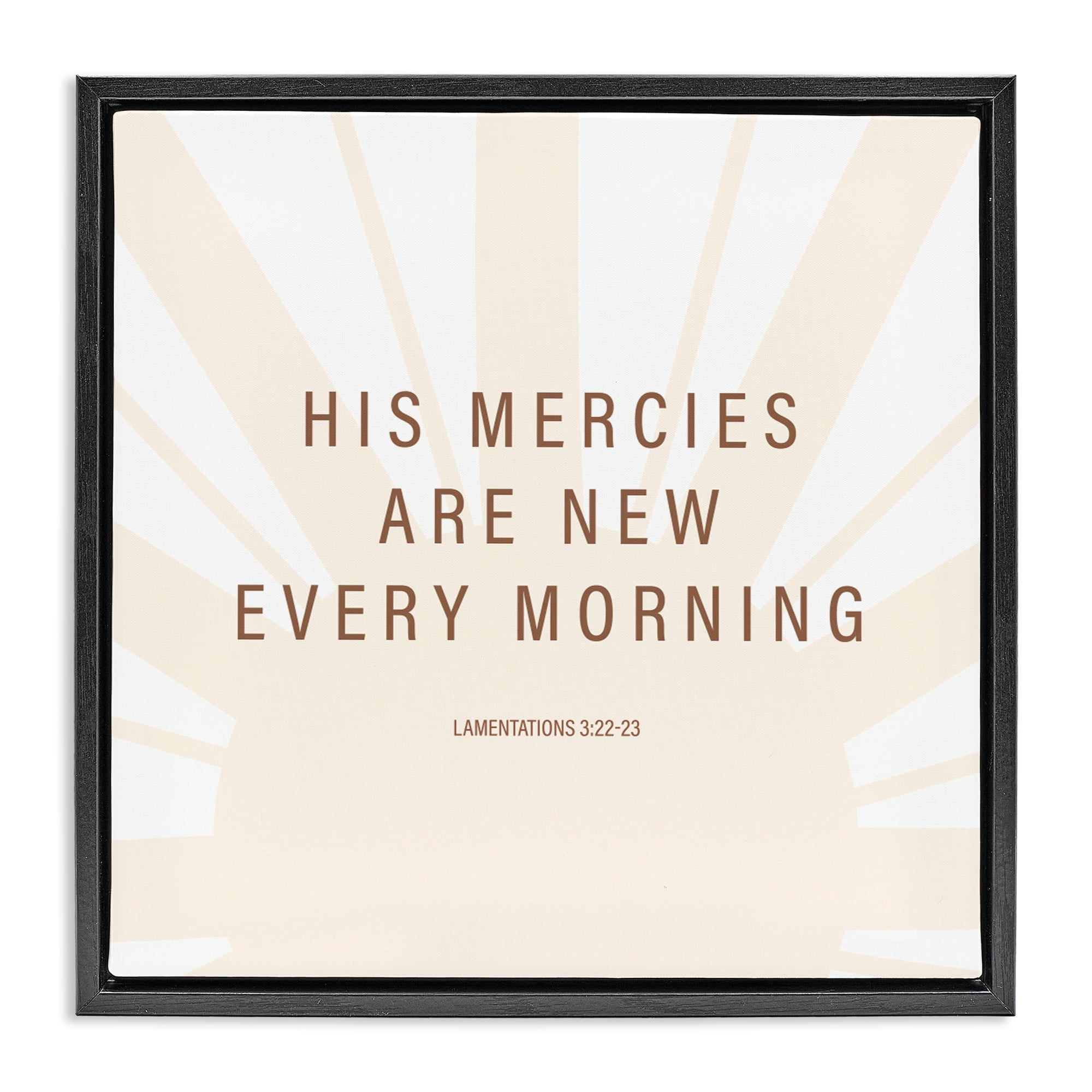 Stupell Industries His Mercies Are New Black Framed Floater Canvas Wall Art, design by SD Graphics Studio