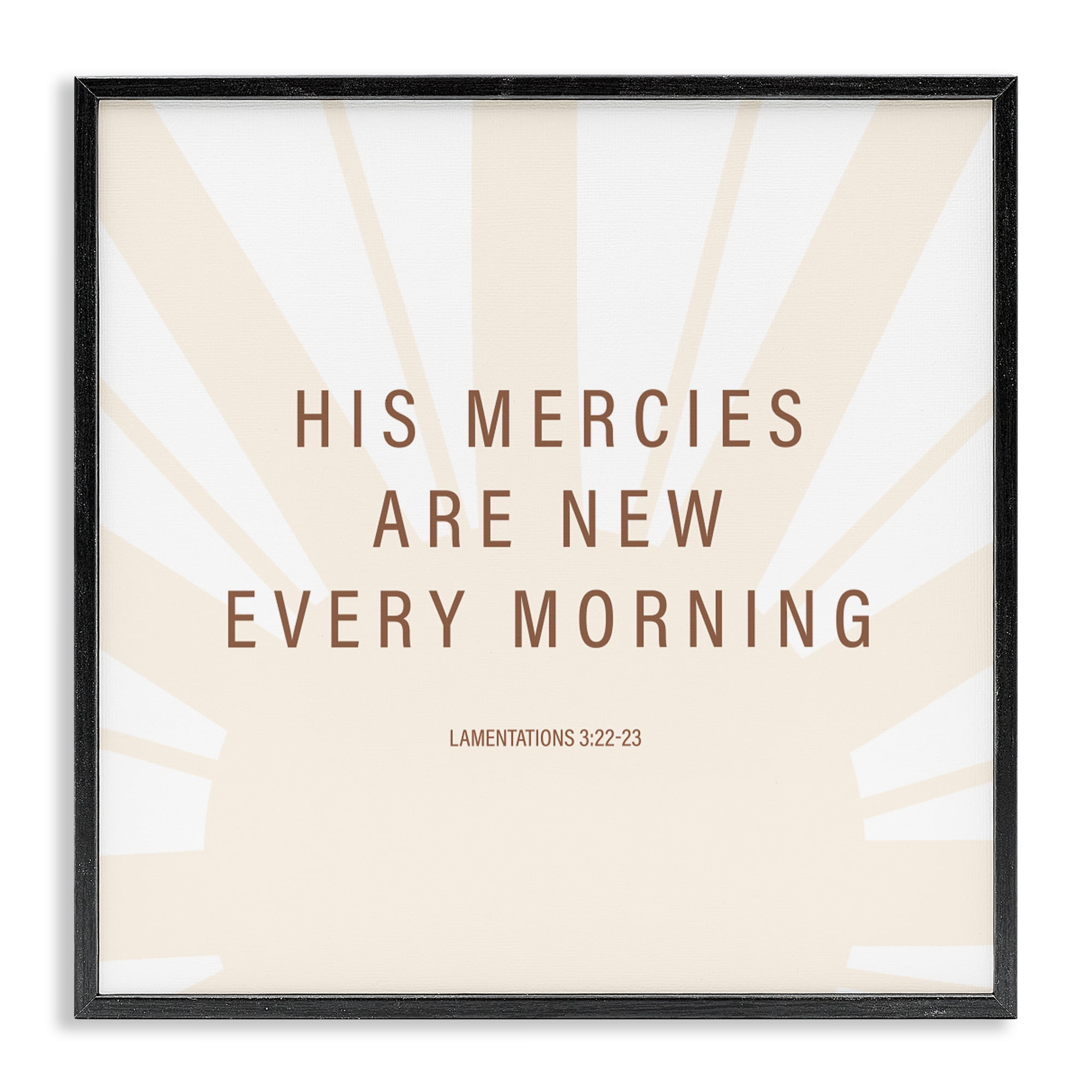 Stupell Industries His Mercies Are New Black Framed Giclee Art, design by SD Graphics Studio